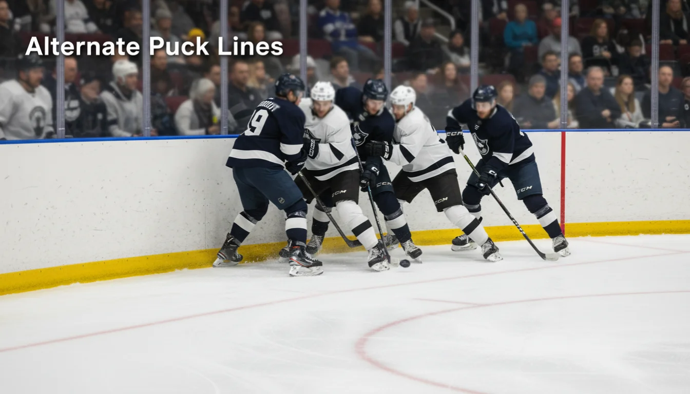 Dominante IJshockeyploeg drukt tegenstander terug: alternate puck line en handicap wedden