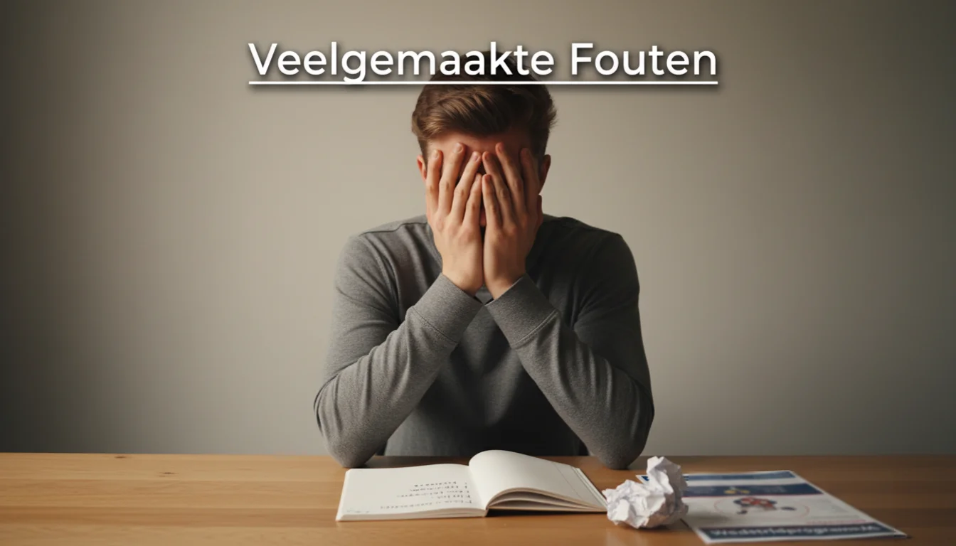 Gefrustreerde wedder met hoofd in handen aan bureau: veelgemaakte fouten bij ijshockey wedden