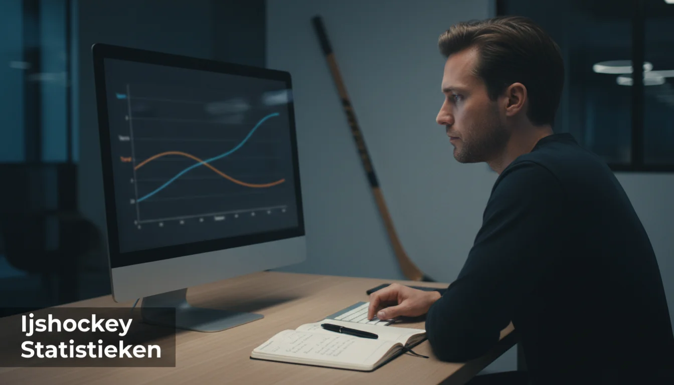 IJshockey analist bestudeert statistieken en prestatiemetrics voor weddenschappen