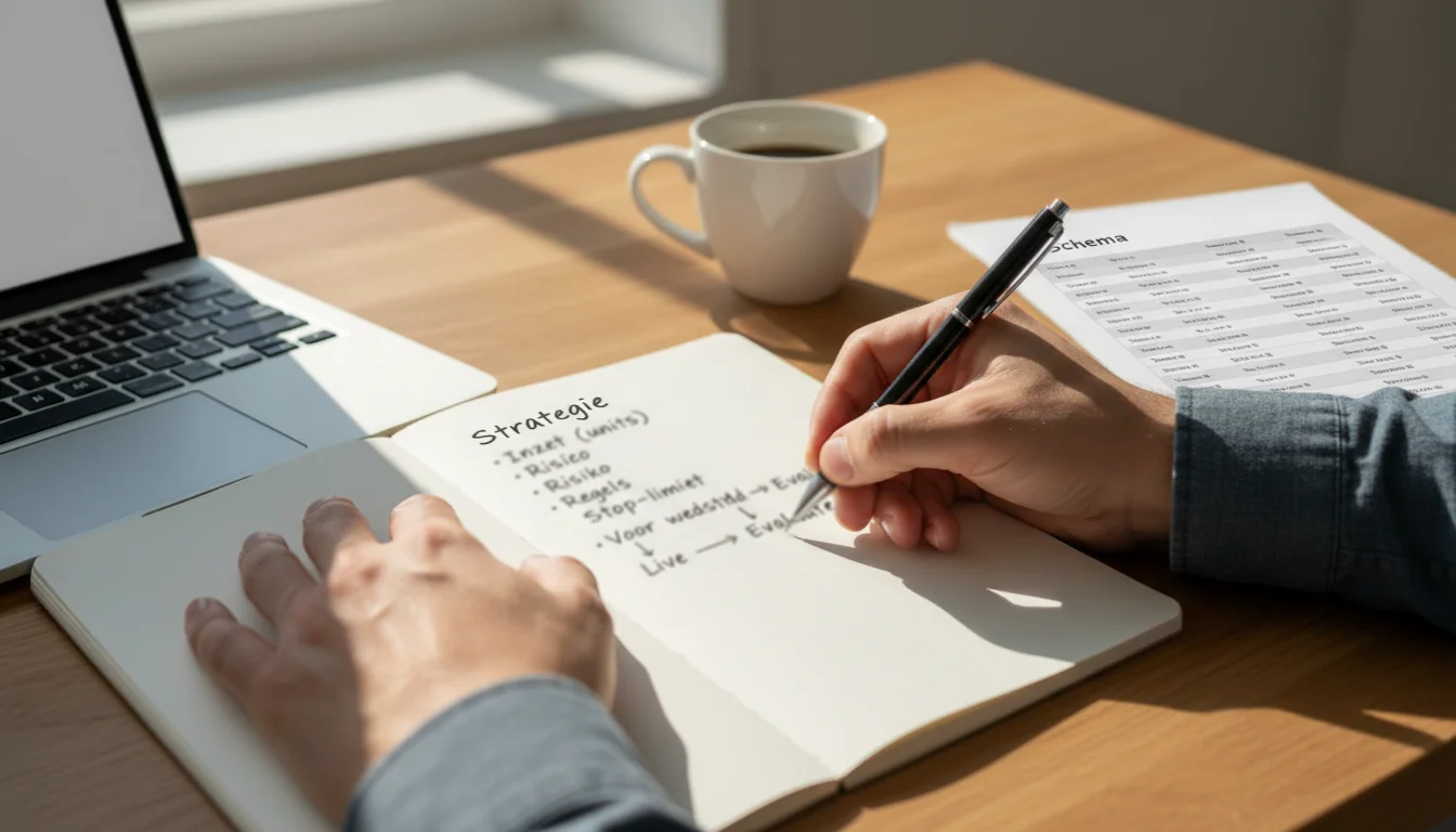 Strategisch wedden op ijshockey: notitieblok met wedstrategie en NHL-schema