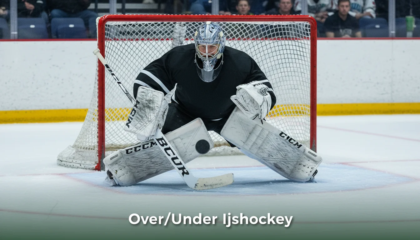 IJshockeydoelman stopt puck: over under totals weddenschap bij ijshockey