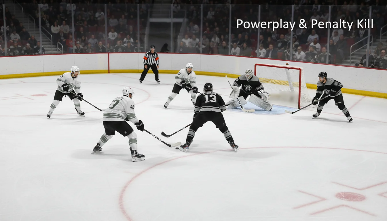 IJshockey powerplay: vijf aanvallers tegen vier verdedigers op het ijs