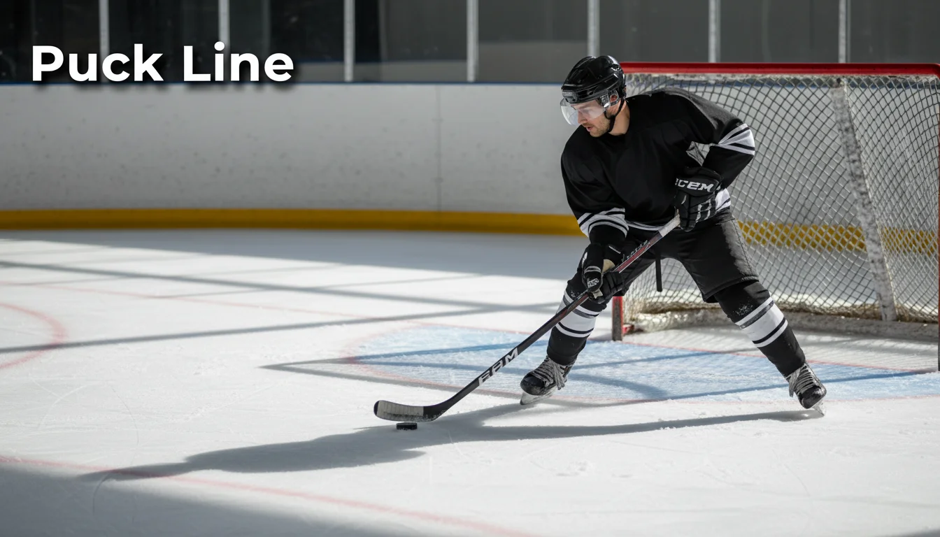 IJshockeyspeler schiet op doel: puck line handicap weddenschap uitgelegd