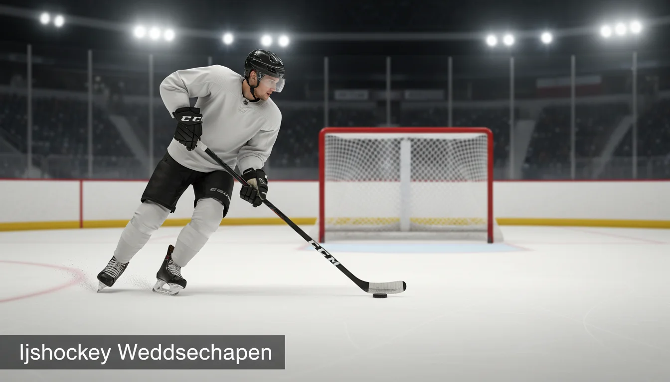 IJshockeyspeler schiet op doel tijdens een NHL wedstrijd op het ijs