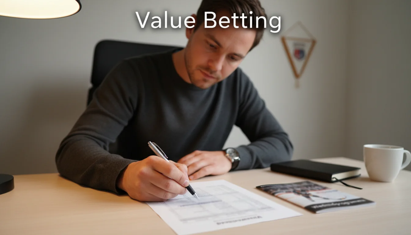 Geconcentreerde wedder analyseert ijshockey odds op papier: value bets identificeren